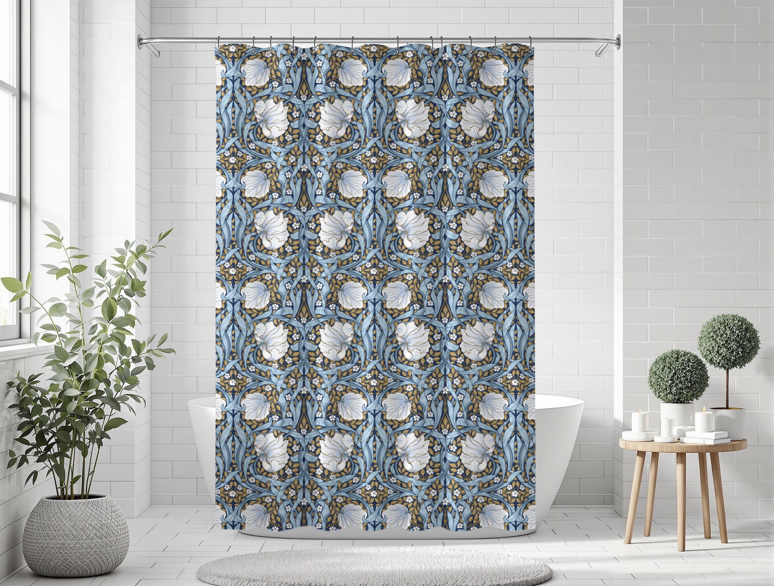 William Morris Shower Curtain - PIMPERNEL
