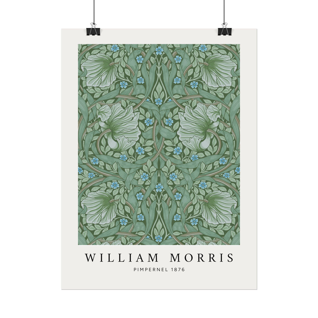 William Morris poster Pimpernel in antique green