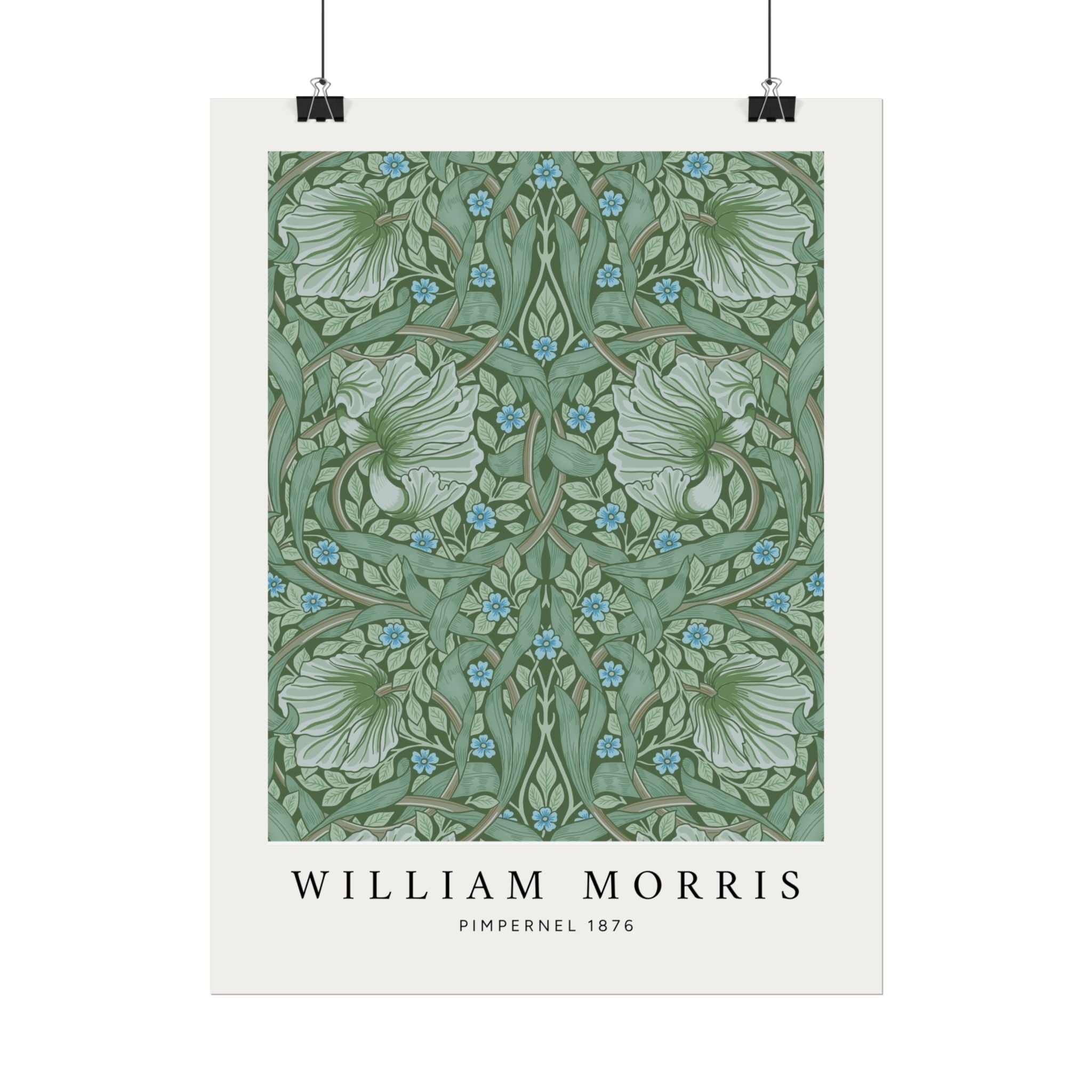 William Morris poster Pimpernel in antique green