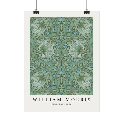 William Morris poster Pimpernel in antique green