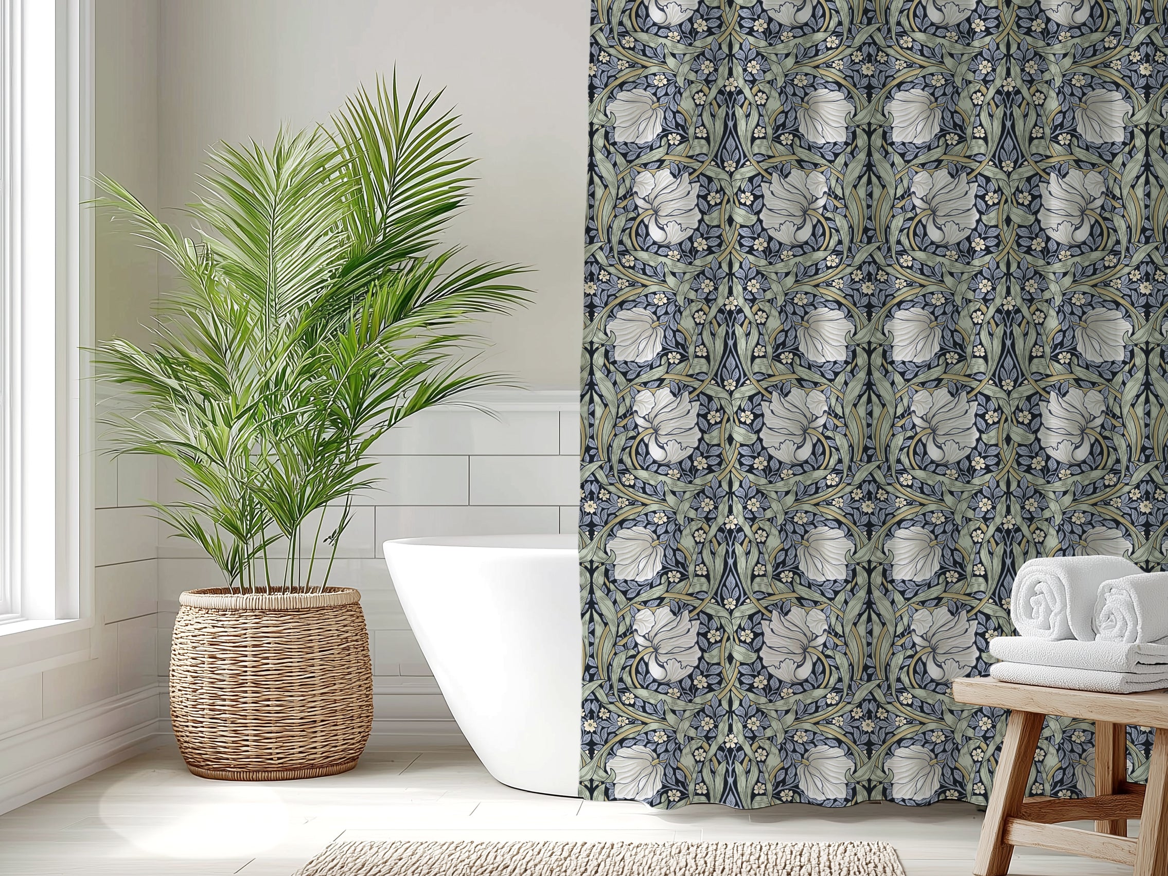 William Morris Shower Curtain - PIMPERNEL