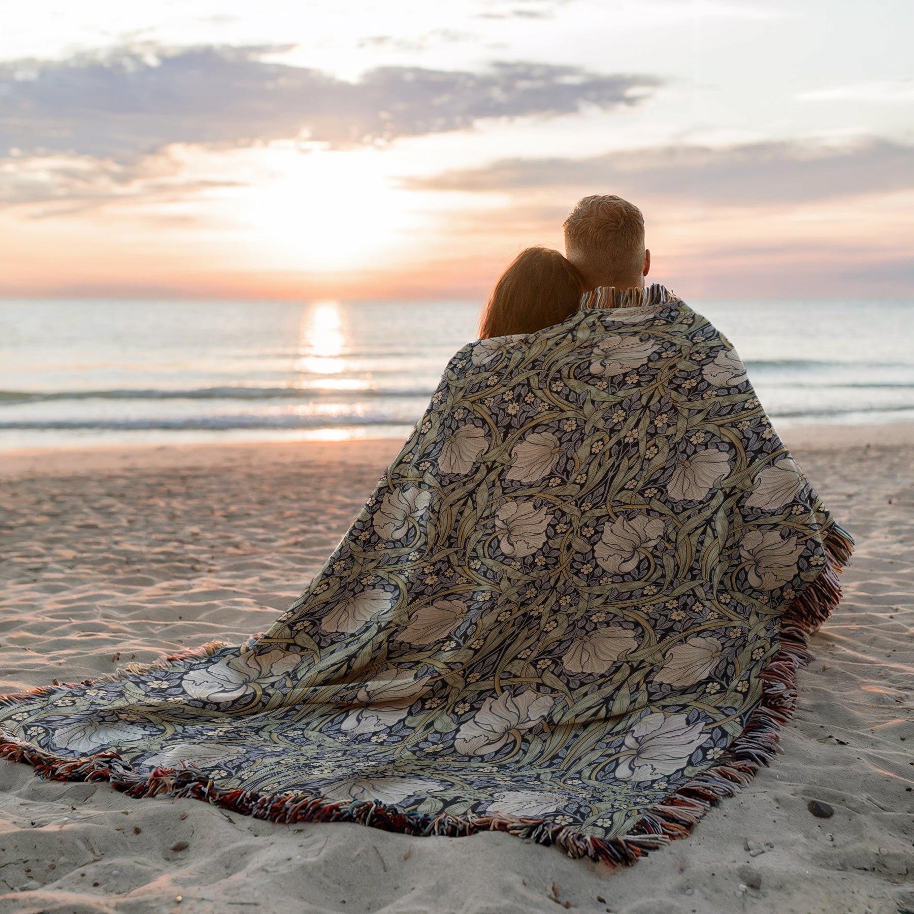 William Morris Woven Blanket - PIMPERNEL Boho Home Decor Throw