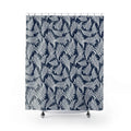 Whispering Ferns Shower Curtain - Midnight Blue