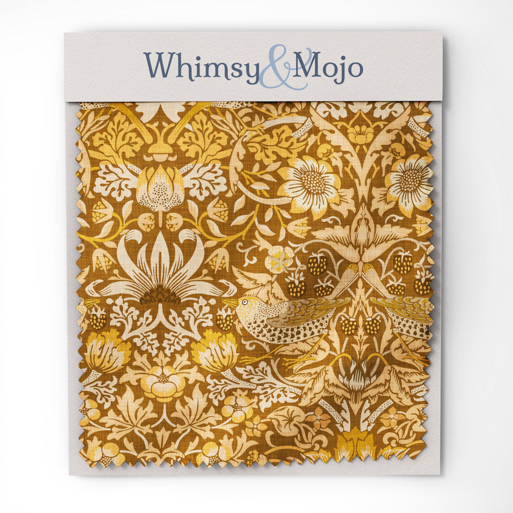 William Morris Table Runner STRAWBERRY THIEF in Country Blue