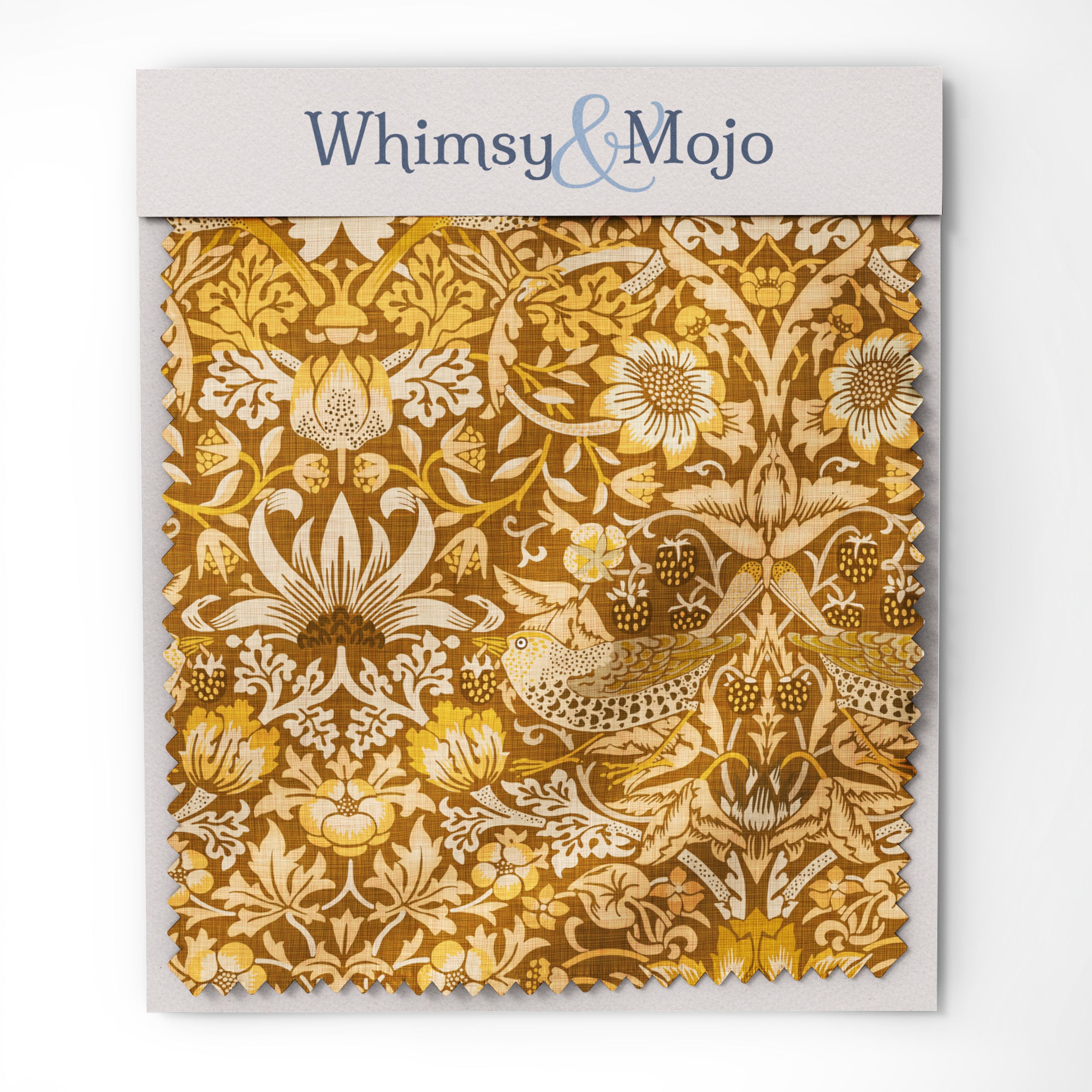 William Morris Table Runner STRAWBERRY THIEF in Pumpkin Spice