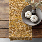 William Morris Table Runner STRAWBERRY THIEF in Forest Green