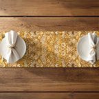 William Morris Table Runner STRAWBERRY THIEF in Golden Garden