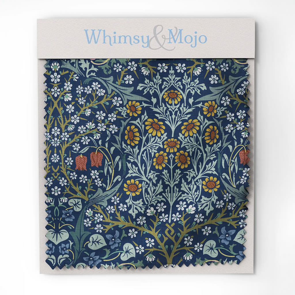 William Morris Fabric swatch - Dusky Blue garden