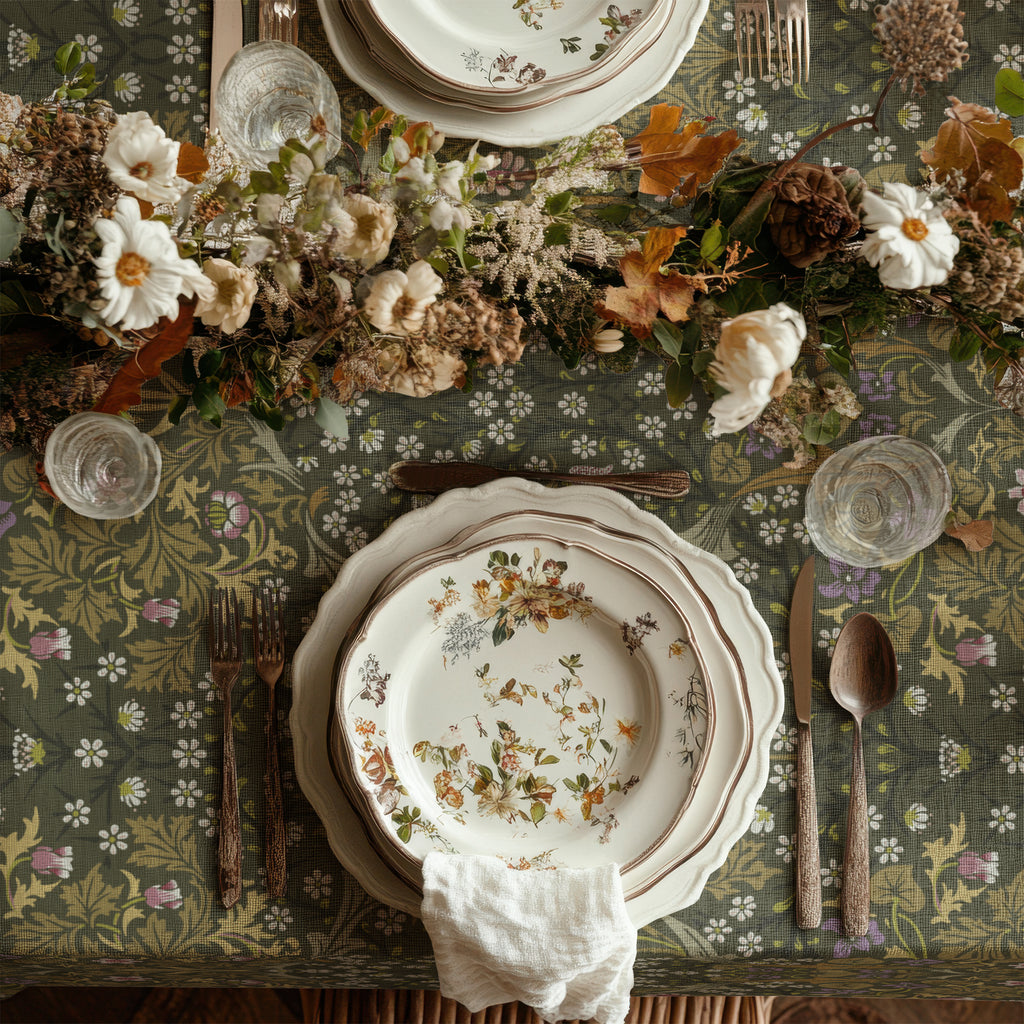 William Morris Tablecloth - BLACKTHORN