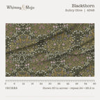 Blackthorn in Sultry Olive shown at true scale with a ruler, 60 inches across