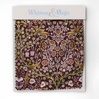 William Morris Fabric swatch - Blackthorn in Maroon and mauve