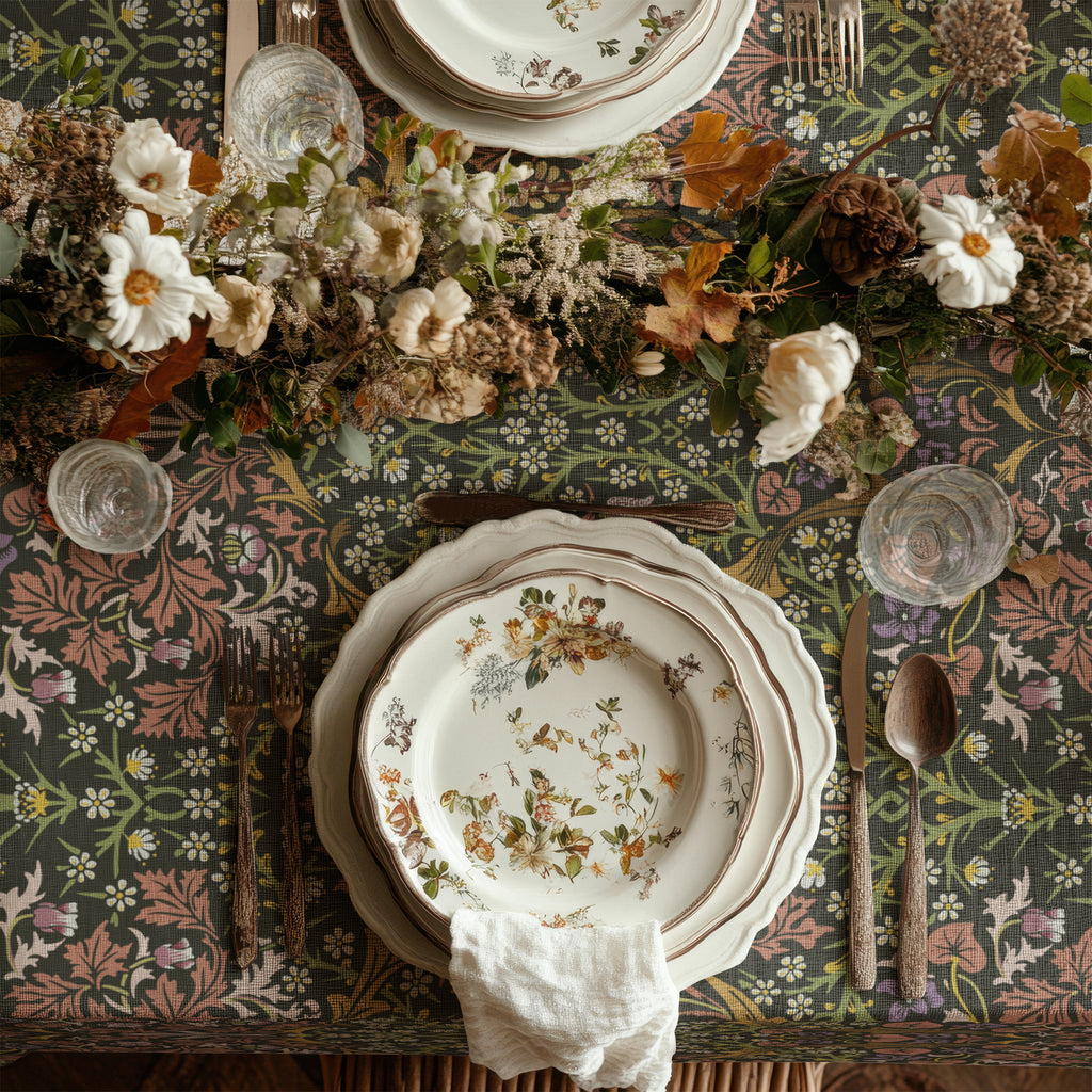 William Morris Tablecloth - BLACKTHORN