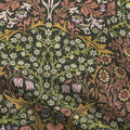William Morris Blackthorn upholstery fabric in Secret Garden, close view of the printed cloth