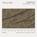Blackthorn in Secret Garden shown at true scale with a ruler, 60 inches across
