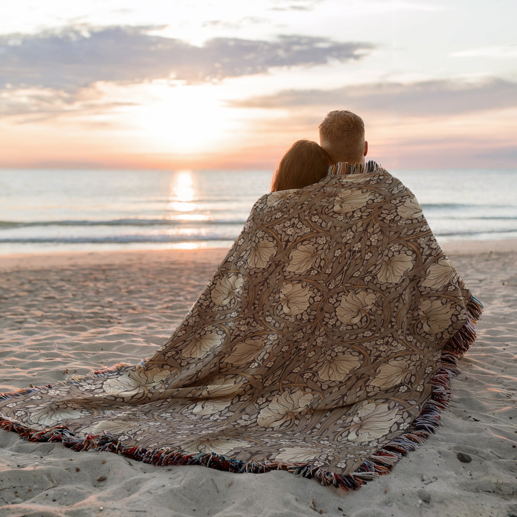 William Morris Woven Blanket - PIMPERNEL Boho Home Decor Throw