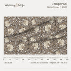 Pimpernel in Rich Cocoa shown 60 inches across with a ruler, pattern repeat 24 by 18.9 inches