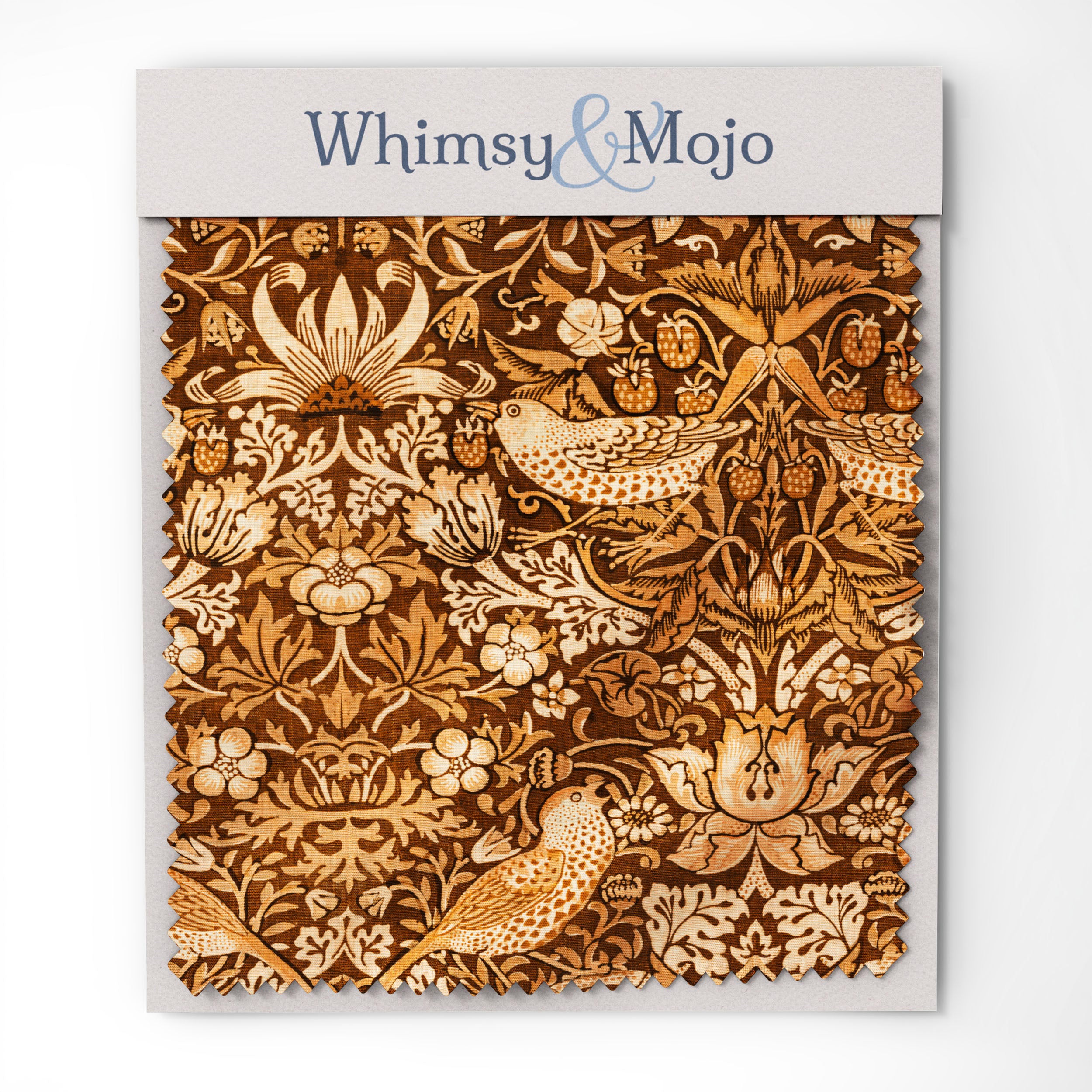 William Morris Table Runner STRAWBERRY THIEF in Pumpkin Spice