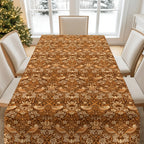 William Morris Strawberry Thief tablecloth in Pumpkin Spice on a set autumn table