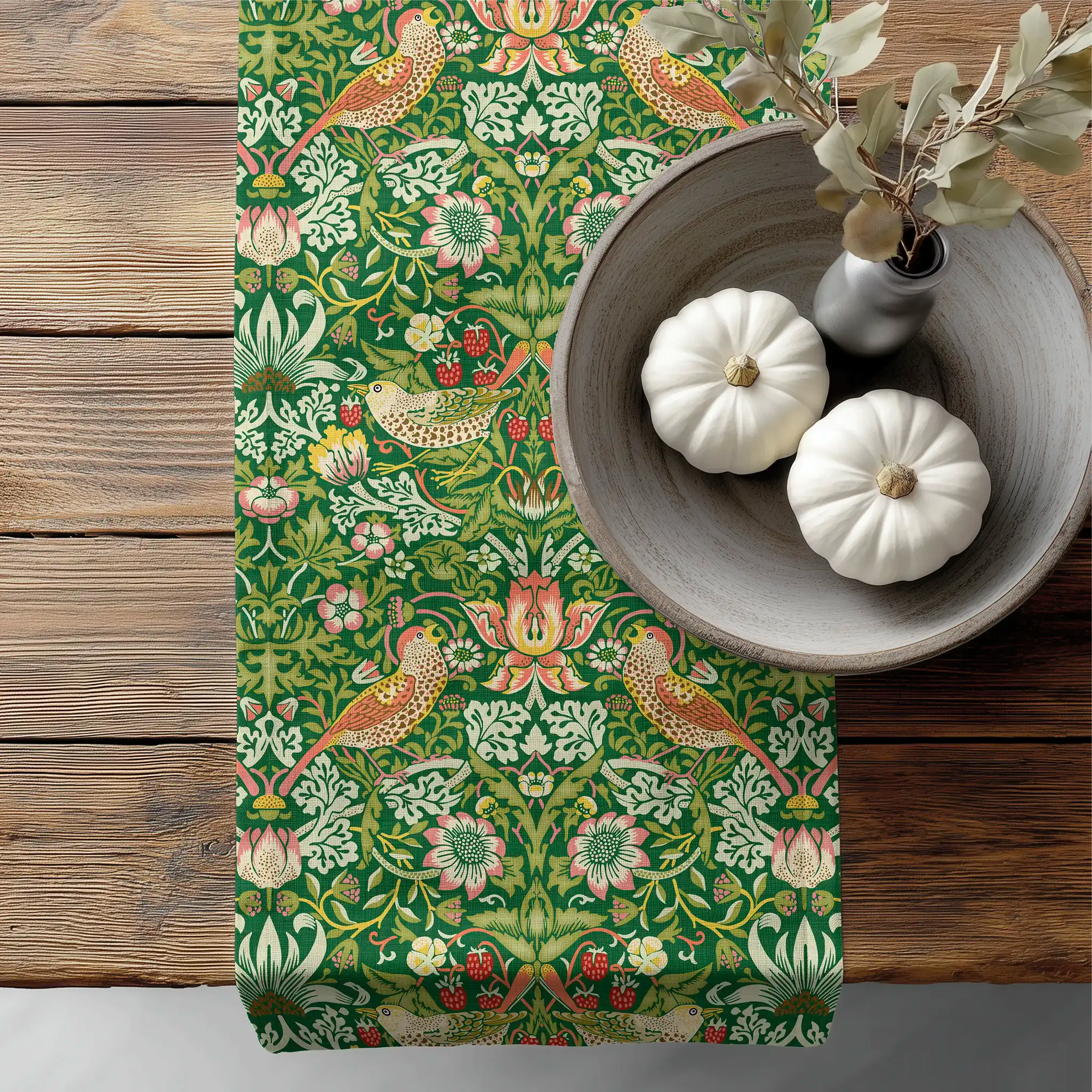 William Morris Table Runner - STRAWBERRY THIEF