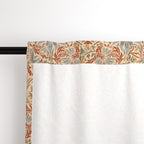 Snakeshead William Morris curtains styled shown using the rod pocket. Harvest Grove colorway