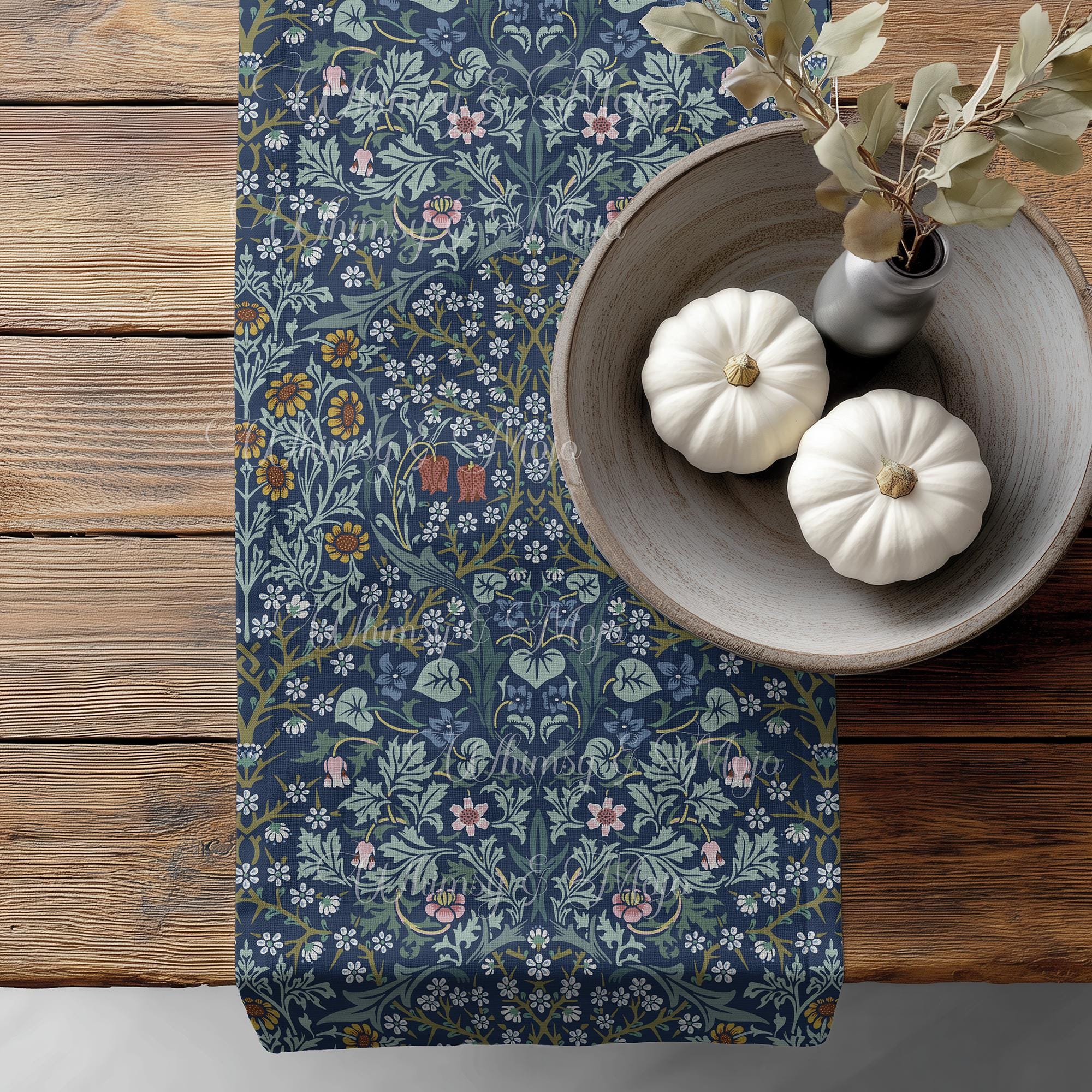 William Morris Table Runner - BLACKTHORN