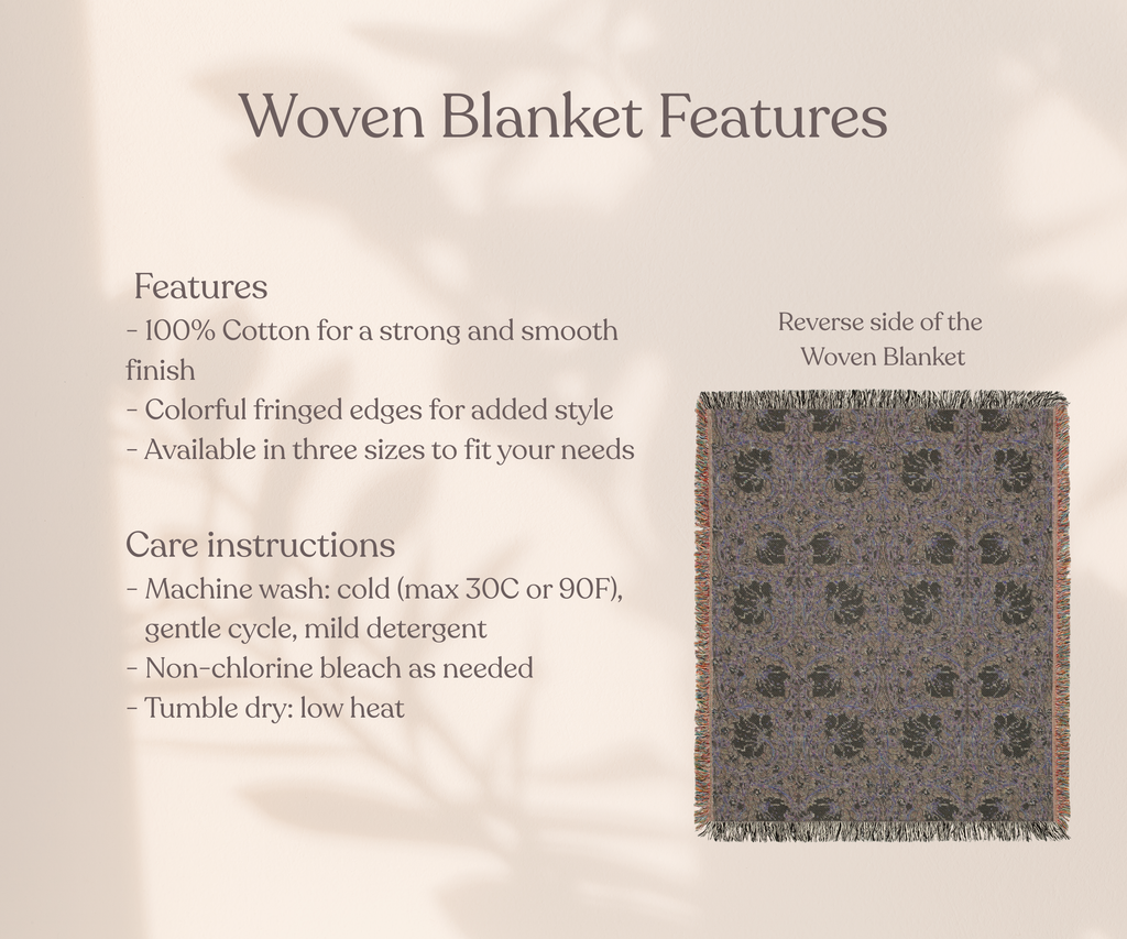 William Morris Woven Blanket - PIMPERNEL Boho Home Decor Throw