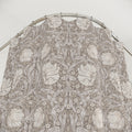 William Morris shower curtain in a soft neutral botanical pattern inspired by classic Arts and Crafts design for timeless bathroom interiors.