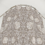 William Morris shower curtain in a soft neutral botanical pattern inspired by classic Arts and Crafts design for timeless bathroom interiors.
