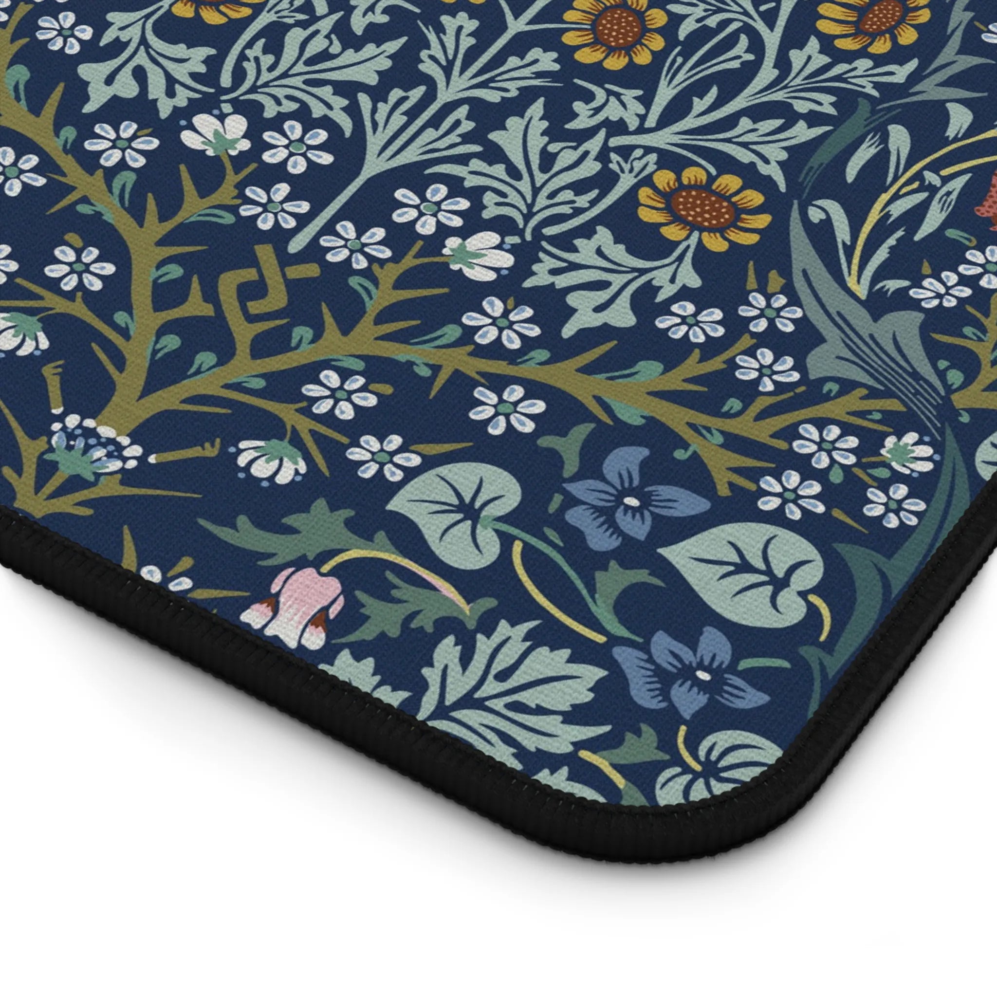 closeup of William Morris desk mat
