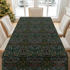 William Morris Tablecloth - BLACKTHORN in Dramatic Black