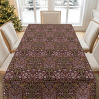 Blackthorn tablecloth by William Morris in a rich maroon colorway featuring classic botanical design, ideal for heritage interiors and vintage-inspired table settings.