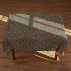 William Morris Blackthorn botanical tablecloth in earth tones, showcasing classic Arts and Crafts floral design for elegant dining and vintage-inspired decor.