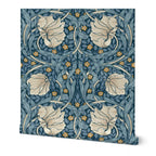 William Morris Wallpaper - Pimpernel in Heritage Blue botanical Arts and Crafts wallpaper