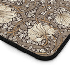 Rich cocoa brown Pimpernel by William Morris mouse pad shown for close-up detail