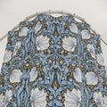 William Morris shower curtain featuring a detailed blue botanical pattern with classic Arts and Crafts design, perfect for cottagecore and traditional bathrooms.